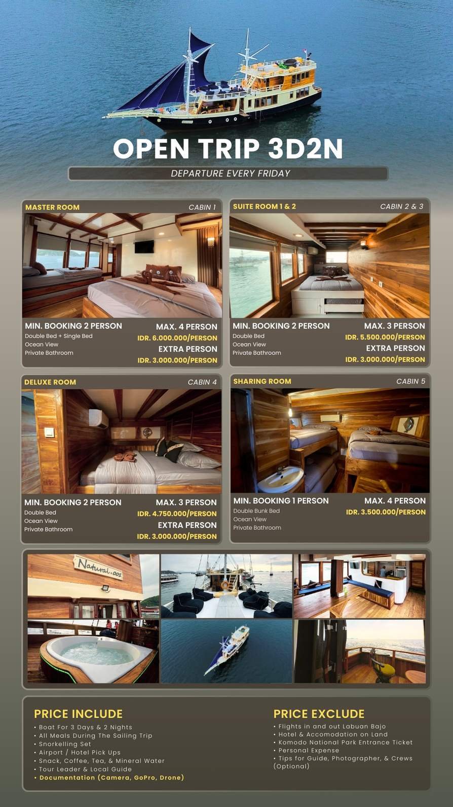 flayer open trip 3d/2n komodo island tour