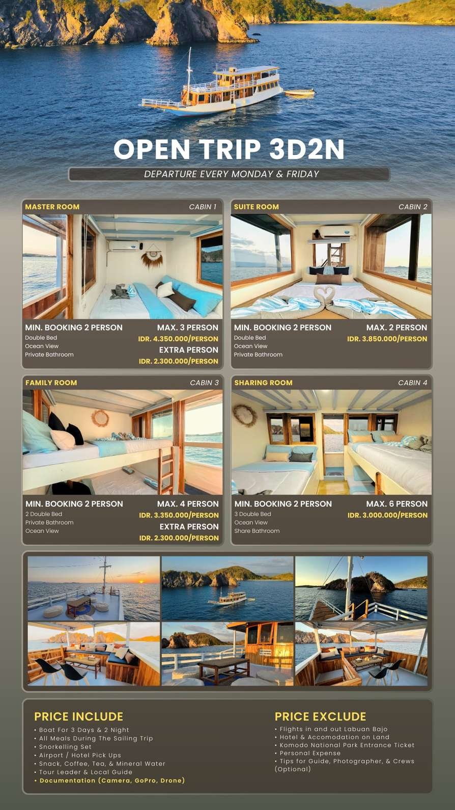 flayer open trip 3d/2n komodo island tour