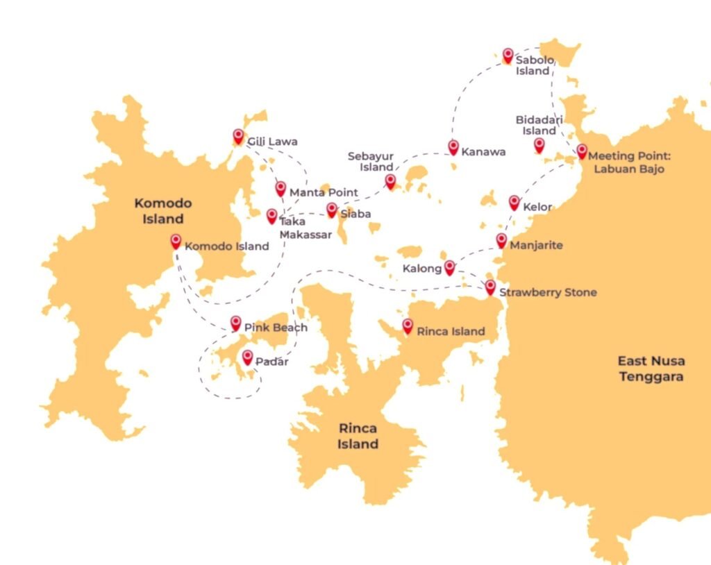 map komodo island tour